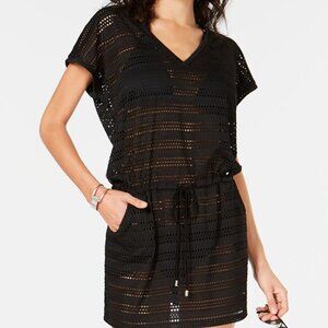 NWT! Calvin Klein Black Crochet Swimsuit Cover Up Tunic NEW!